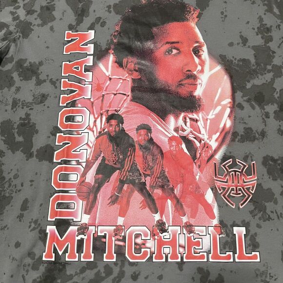 Donovan Mitchell Shirt Mens Large Grey Adidas Tie Dye Camo Tunnel D.O.M Spida - Picture 2 of 11